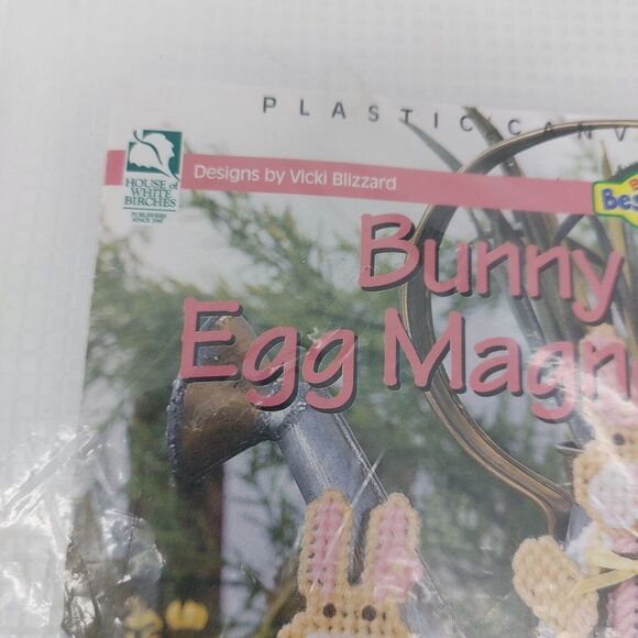 Bunny Egg Magnets Easter Plastic Canvas Kit by House of White Birches Rabbits - Picture 5 of 7